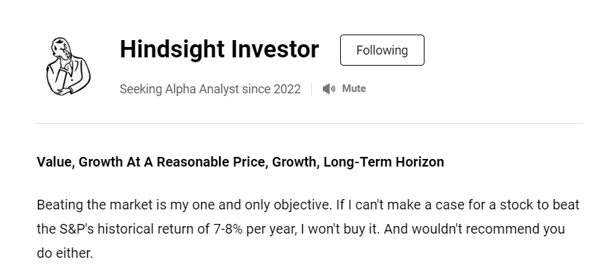 Seeking Alpha author profile for Hindsight Investor.